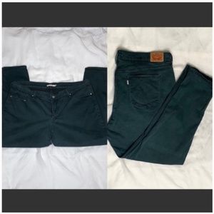Levi's Shaping Skinny Jeans Forrest Green Size: 24